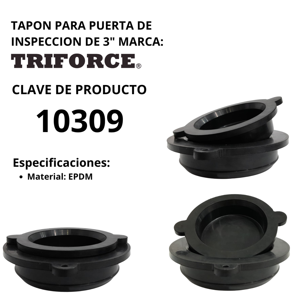 TAPON PARA PUERTO DE INSPECCION DE 3"DE EPDM